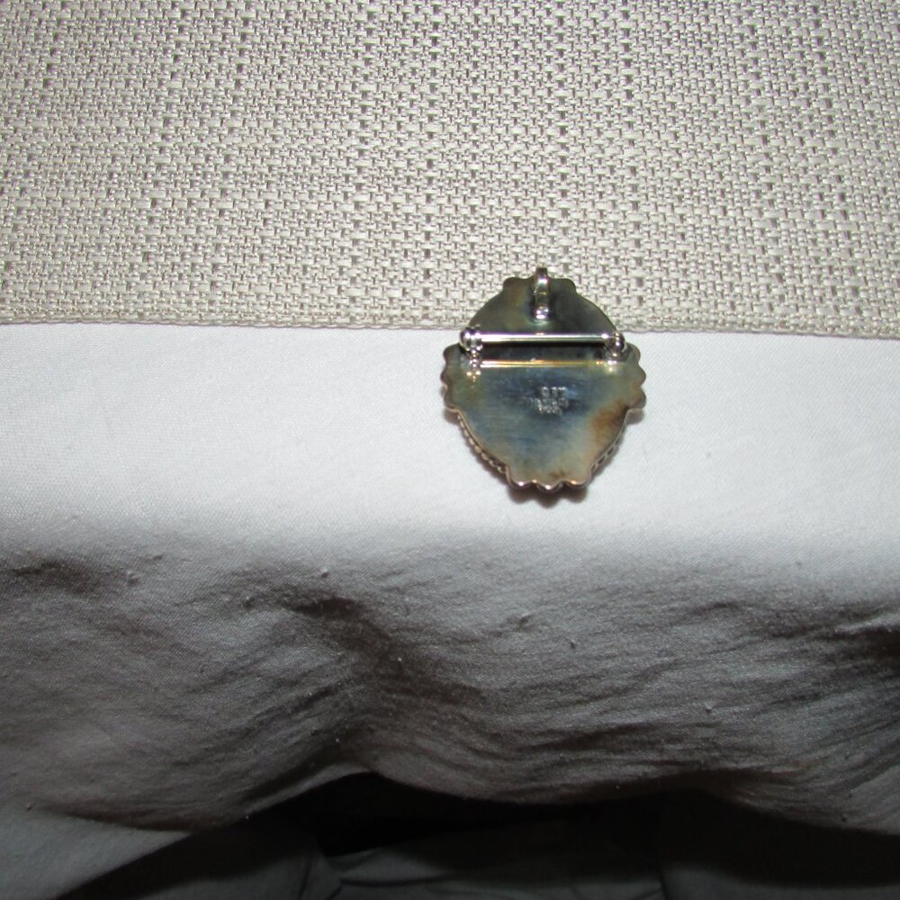 Mexico Cabochon  Mahogany Obsidian Gem Pin Brooch / Pendant - Picture 2 of 4